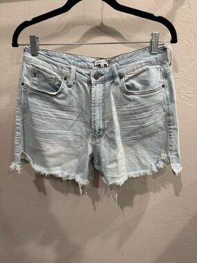 Dear John Faded Light Blue Frayed Hem Denim Shorts